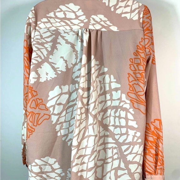 Manuheali’i Hawaiian Tribal long sleeve V neck with two pocket blouse size small - Picture 3 of 7